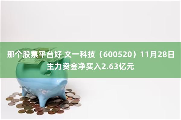 那个股票平台好 文一科技（600520）11月28日主力资金净买入2.63亿元