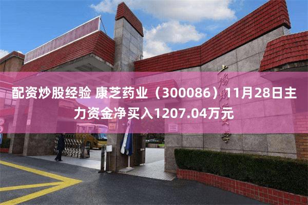 配资炒股经验 康芝药业（300086）11月28日主力资金净买入1207.04万元