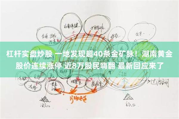 杠杆实盘炒股 一地发现超40条金矿脉！湖南黄金股价连续涨停 近8万股民嗨翻 最新回应来了