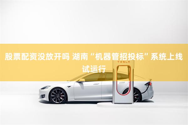 股票配资没放开吗 湖南“机器管招投标”系统上线试运行