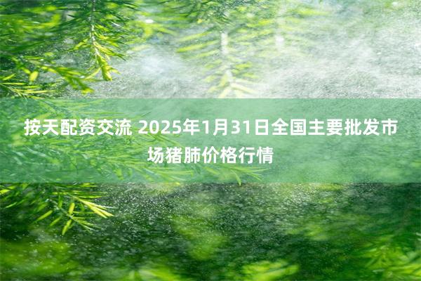 按天配资交流 2025年1月31日全国主要批发市场猪肺价格行情